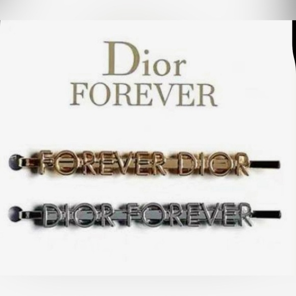 New in Sleeve Dior Set of 2 VIP Gold and Silver Metal Hair Clips Approx 2.5”
